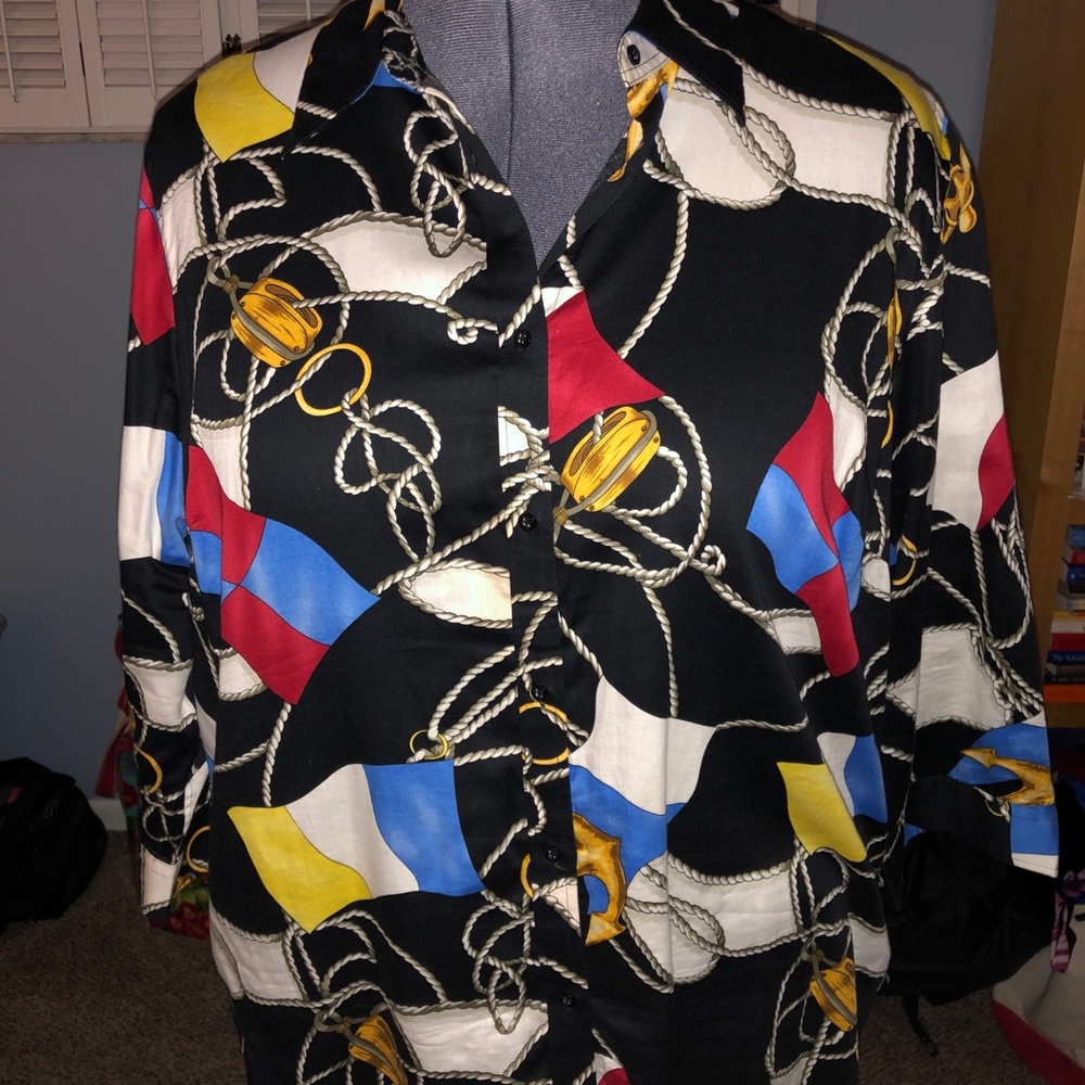 Ralph Lauren 3X nautical print cotton top